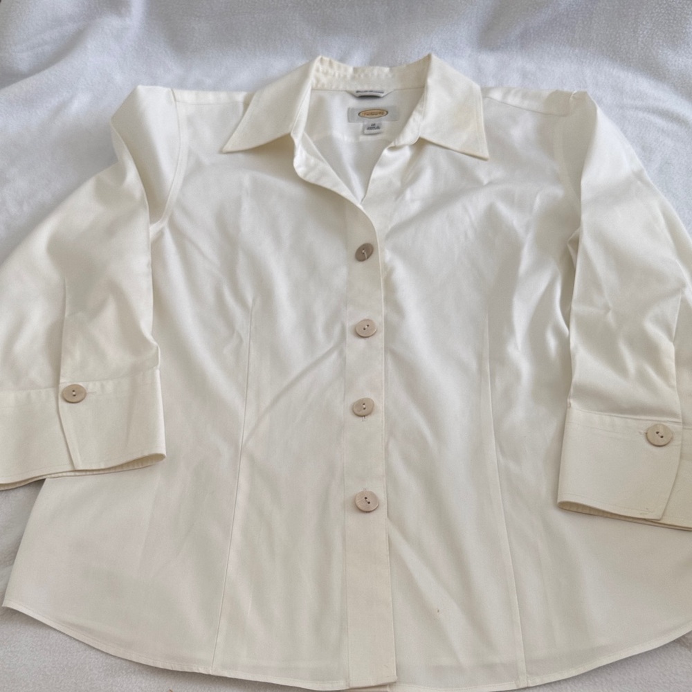 Talbots Women’s Cream Button Down Shirt